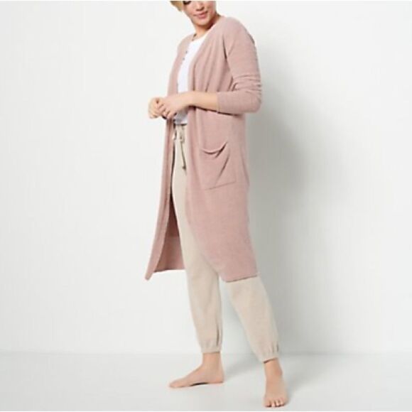 Barefoot Dreams Sweaters - Barefoot Dreams COZY CHIC ULTRA LITE OPEN STITCH LONG CARDI
PINK CLAY